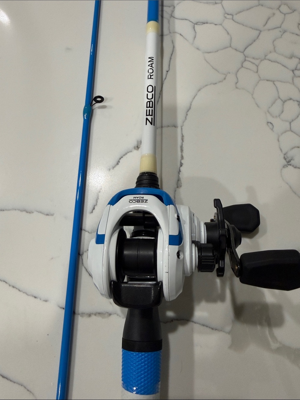 Zebco Roam Blue and White Casting Reel & Rod
